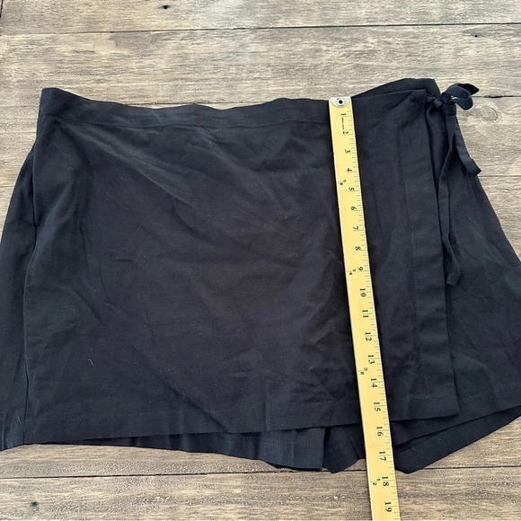 NWT Eloquii size 20 Black Linen Blend Skirted Shorts Tie Front Summer New - Picture 5 of 6